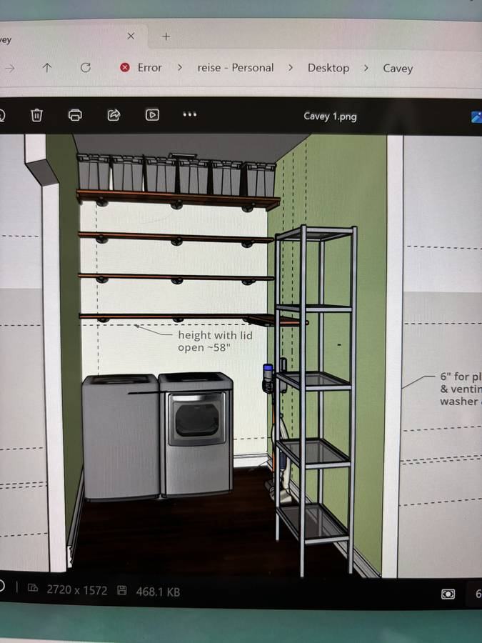 Laundry room — 3D planning view