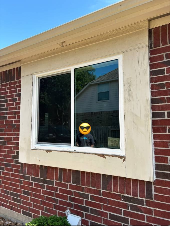 Window with new Hardie trim surround