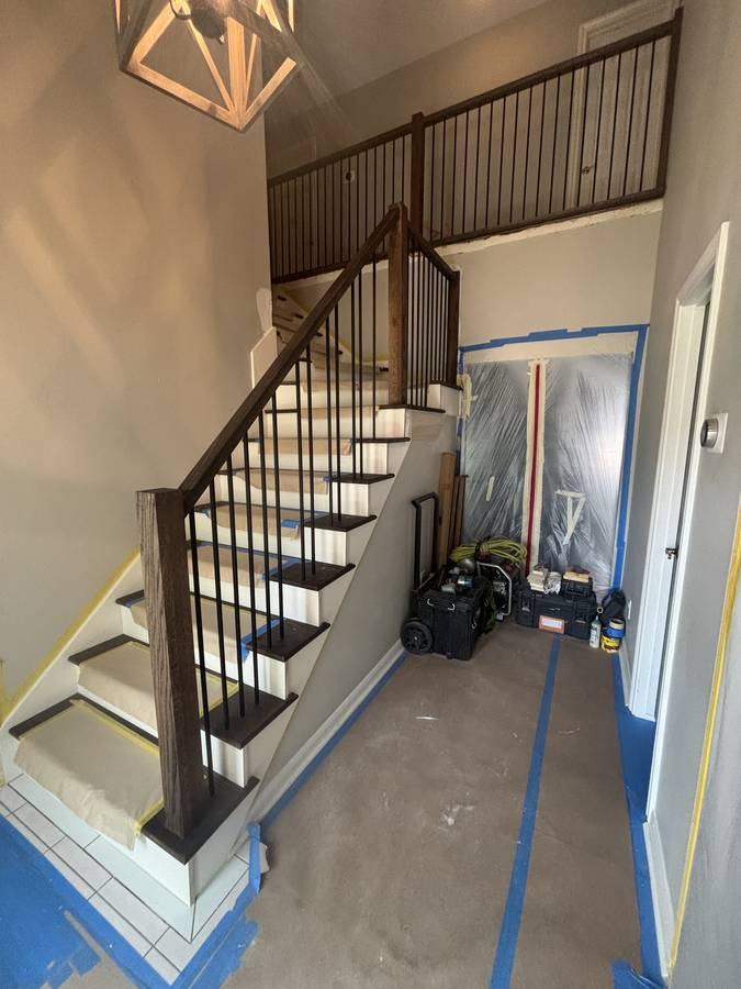 Staircase framing in progress
