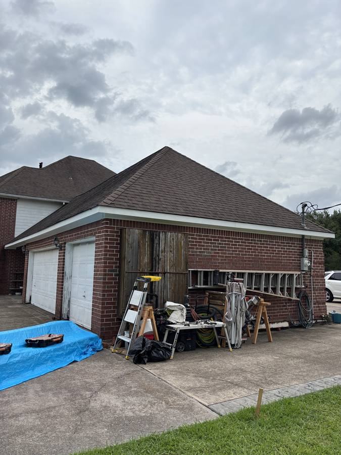 Outbuilding — old siding before