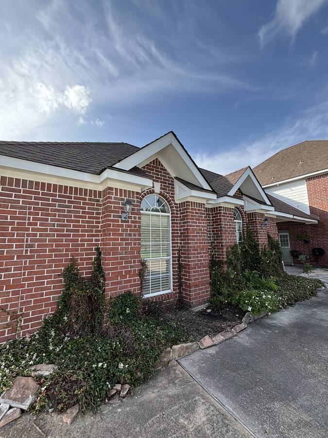 Brick home — wide view