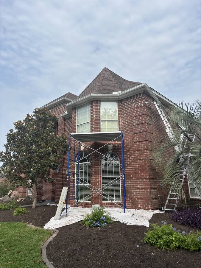 Large exterior — scaffolding setup