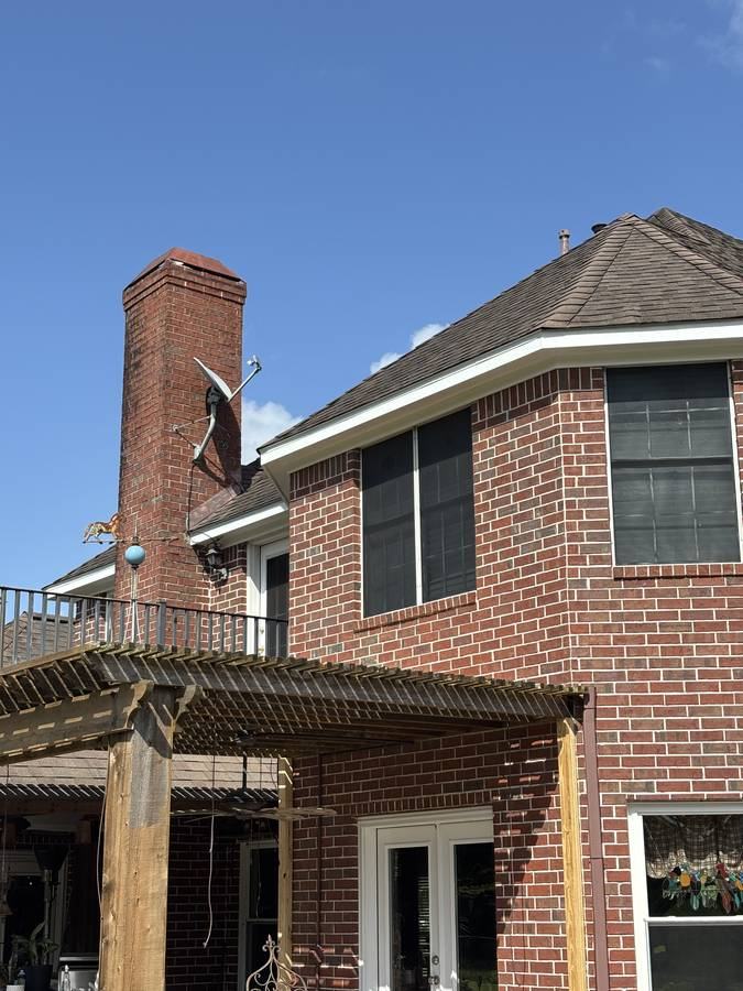 Finished exterior with chimney