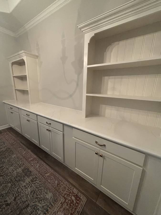 Custom white built-in cabinetry