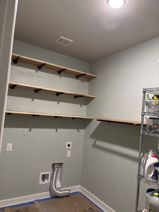 Shelving installation in progress
